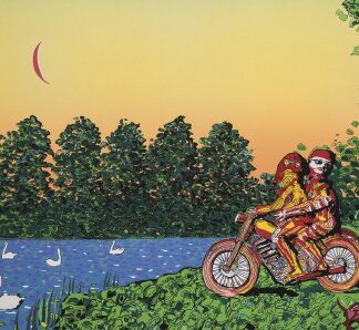 Taidepostikortti: Joutsenlampi