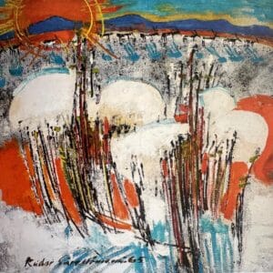 Taidepostikortti (neliö): Keväinen huhtikuu