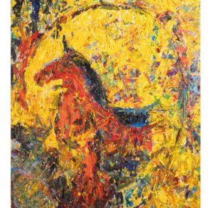 Taidepostikortti: Enkeli laskeutuu maalaukseen