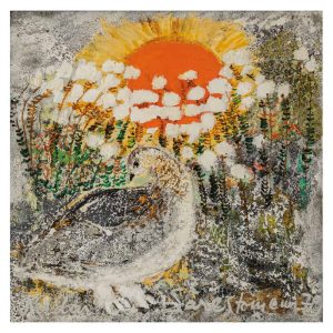 Taidepostikortti (neliö): Riekon ilmestys